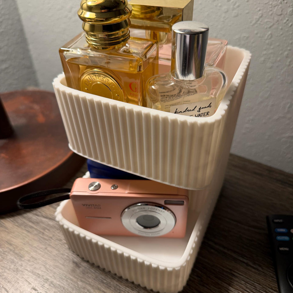 Organizer da Bagno a Due Livelli – Stile Japandi